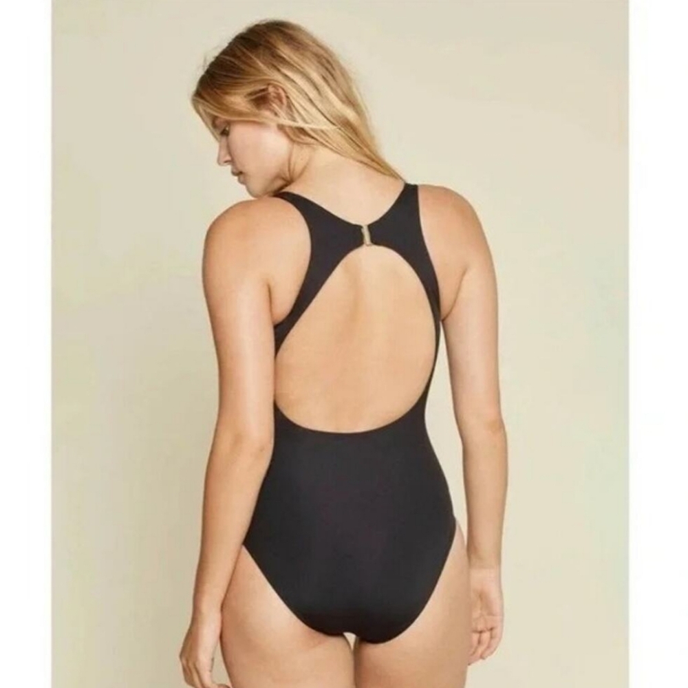 Andie Catalina One Piece Swimsuit In Ribbed Black